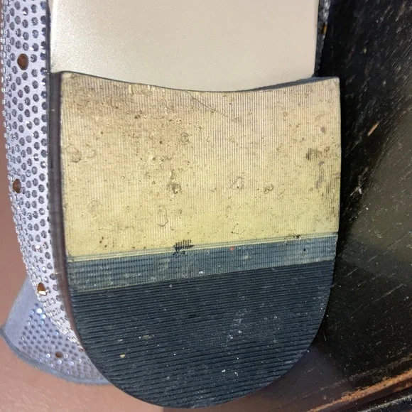 Versace Light Blue Rhinestone Loafers - Picture 6 of 8